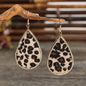 Zircon PU Leopard Teardrop Earrings