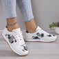 Tied Printed PU Leather Athletic Shoes