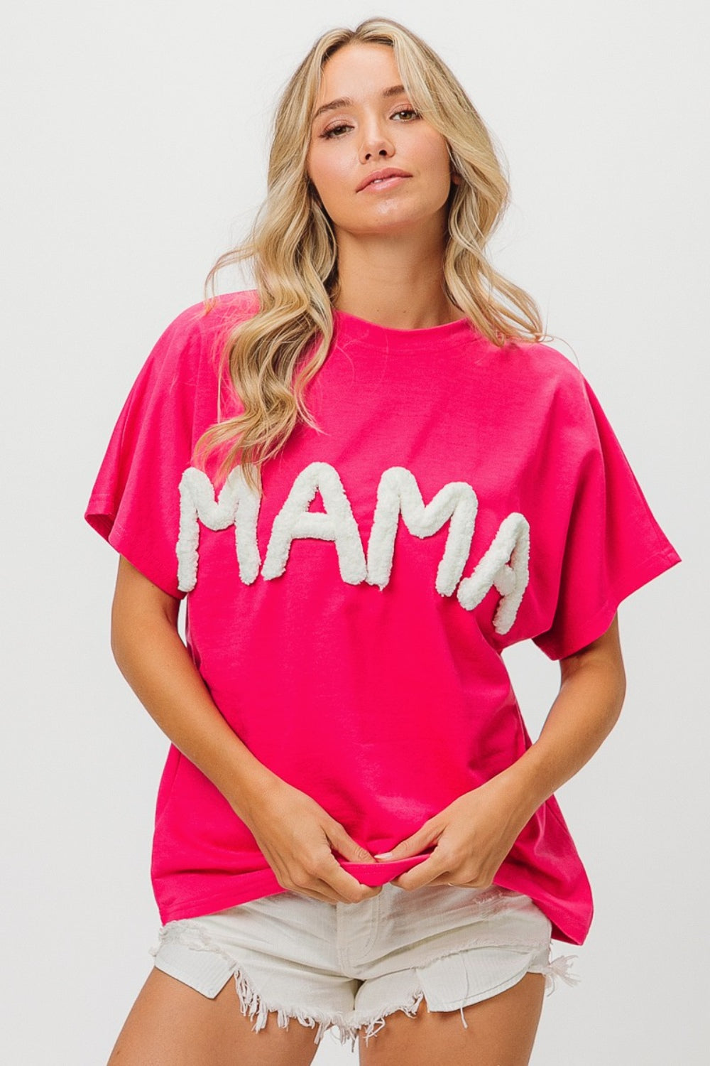 MaMa Round Neck Short Sleeve T-Shirt