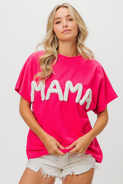 MaMa Round Neck Short Sleeve T-Shirt