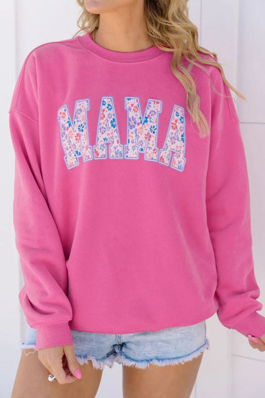 MAMA Round Neck Long Sleeve Sweatshirt