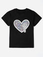 Faith Heart Round Neck Short Sleeve T-Shirt